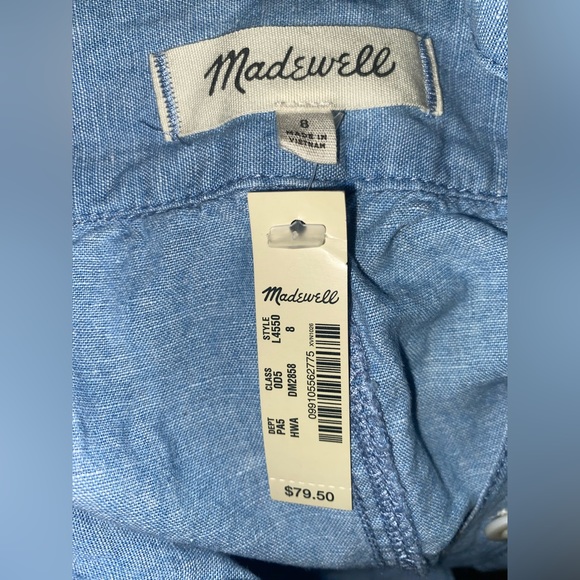 Denim Button-Front Tie Mini Skirt - Picture 4 of 5